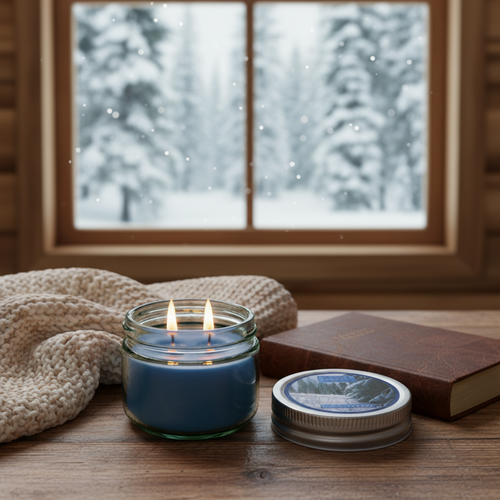 شمع معطر رونیکا مدل استوانه ای رایحه SNOW FOREST (جنگل رفی)