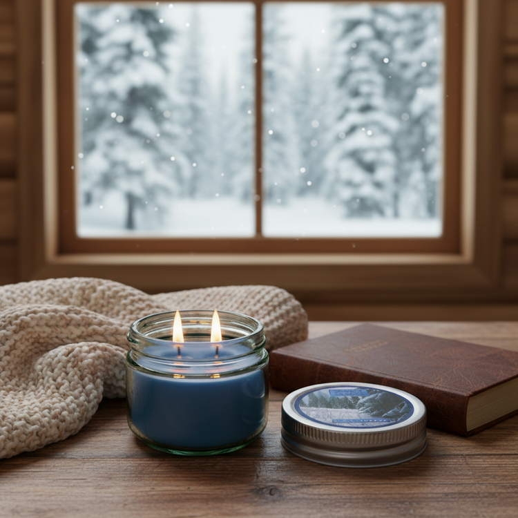 شمع معطر رونیکا مدل استوانه ای رایحه SNOW FOREST (جنگل رفی)