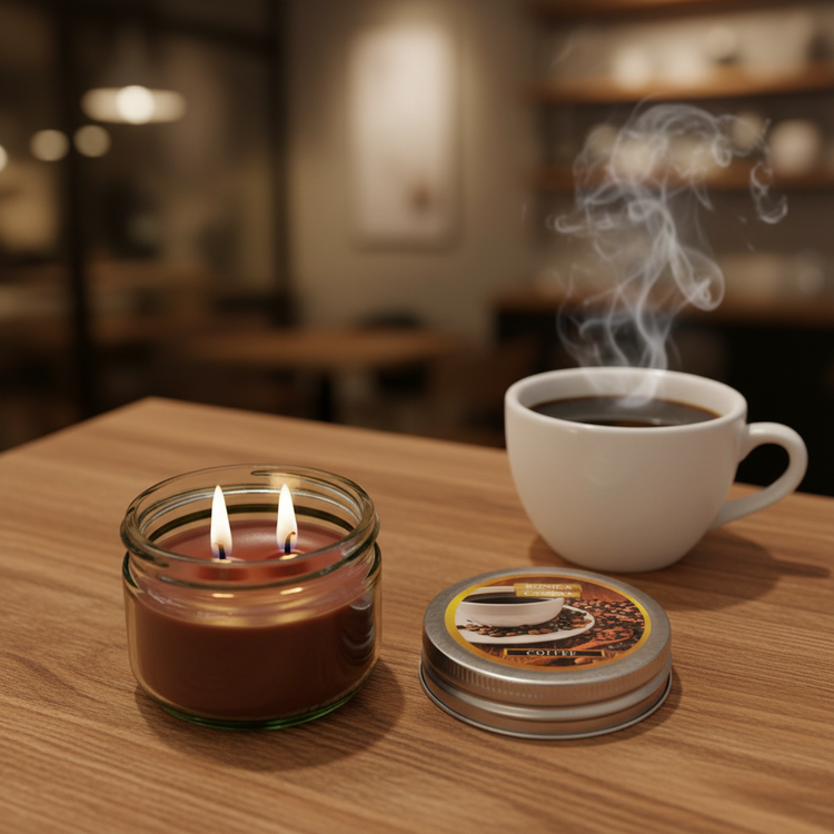 شمع معطر رونیکا مدل استوانه ای رایحه COFFEE (قهوه)