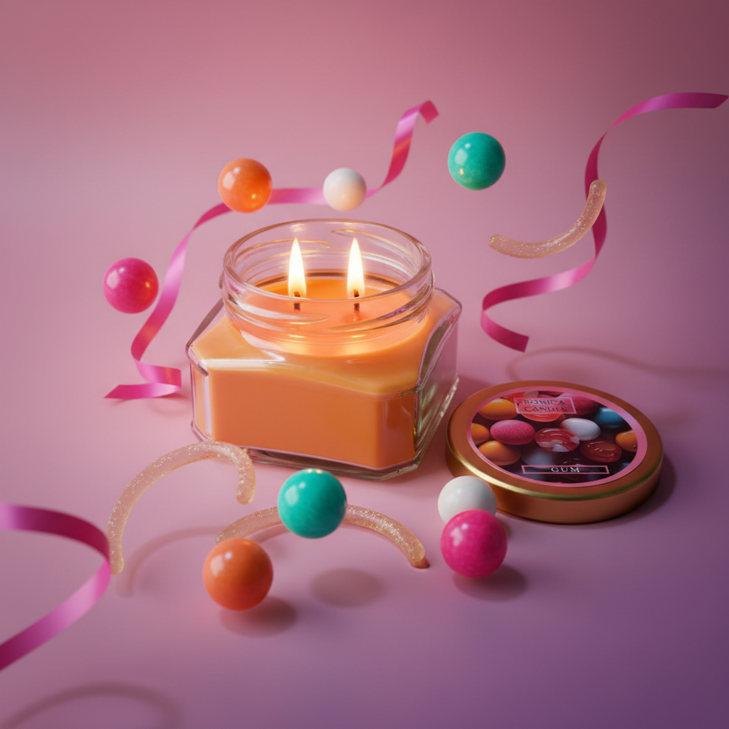 شمع معطر رونیکا مدل مربعی رایحه GUM (آدامس)