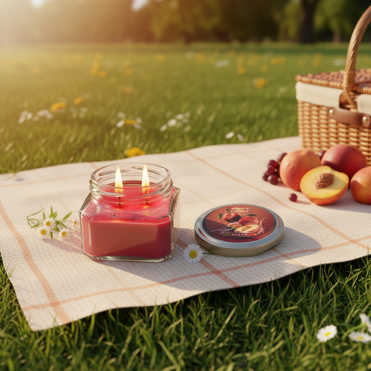 شمع معطر رونیکا مدل مربعی رایحه PEACH (هلو)