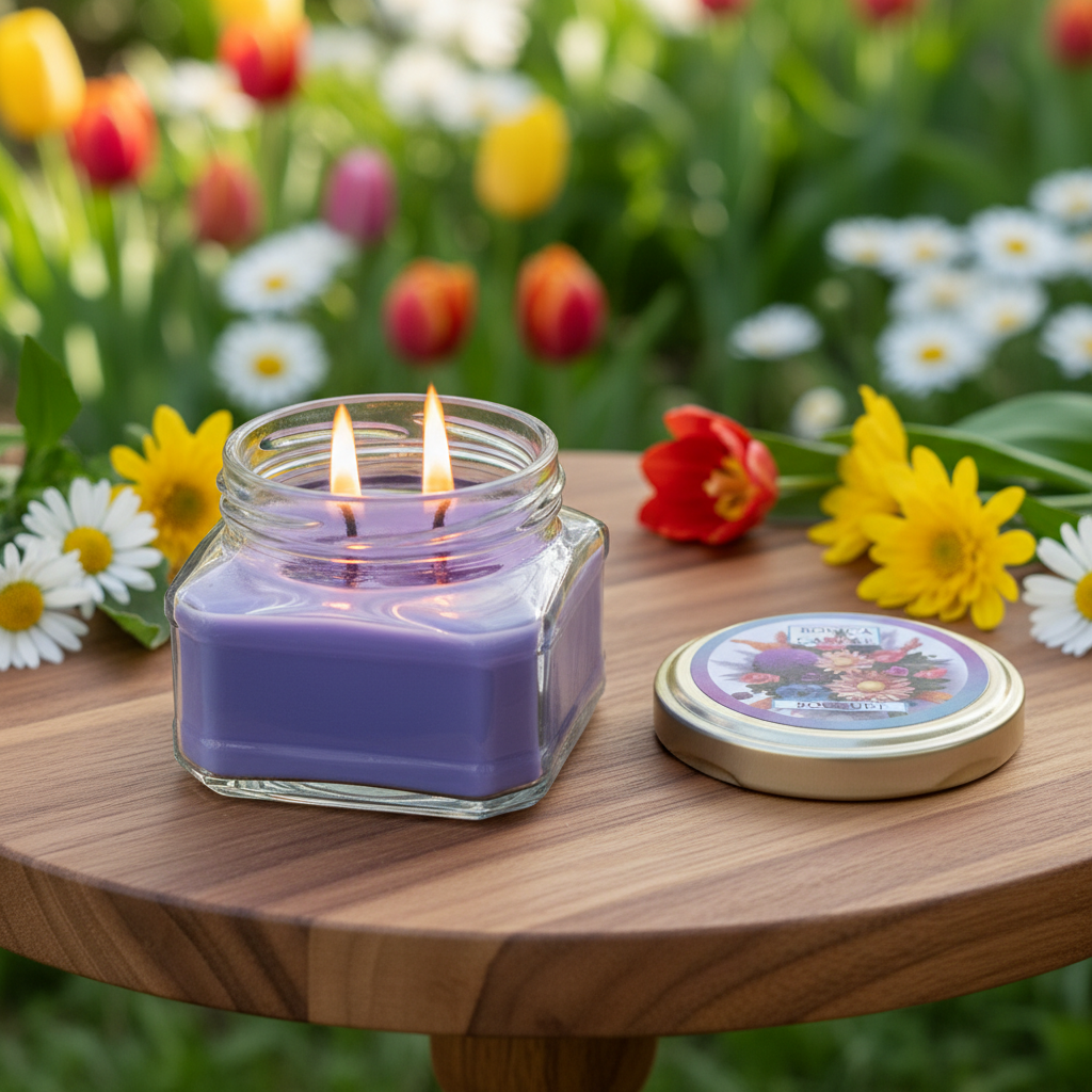 شمع معطر رونیکا مدل مربعی رایحه BOUQUET (بوکت)