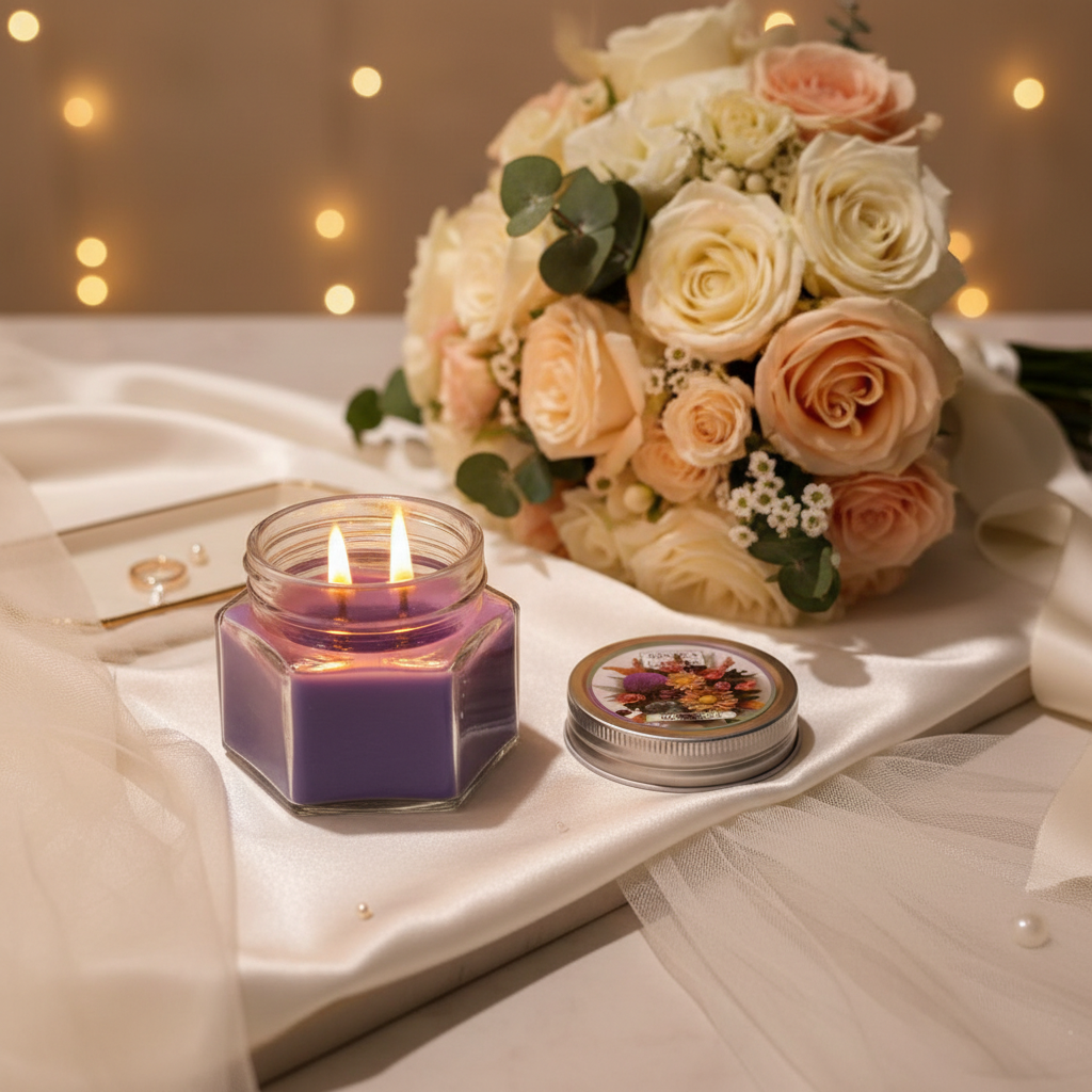 شمع معطر رونیکا مدل شش ضلعی رایحه BOUQUET (بوکت)