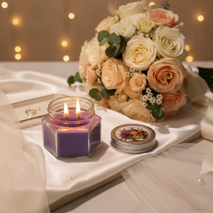 شمع معطر رونیکا مدل شش ضلعی رایحه BOUQUET (بوکت)