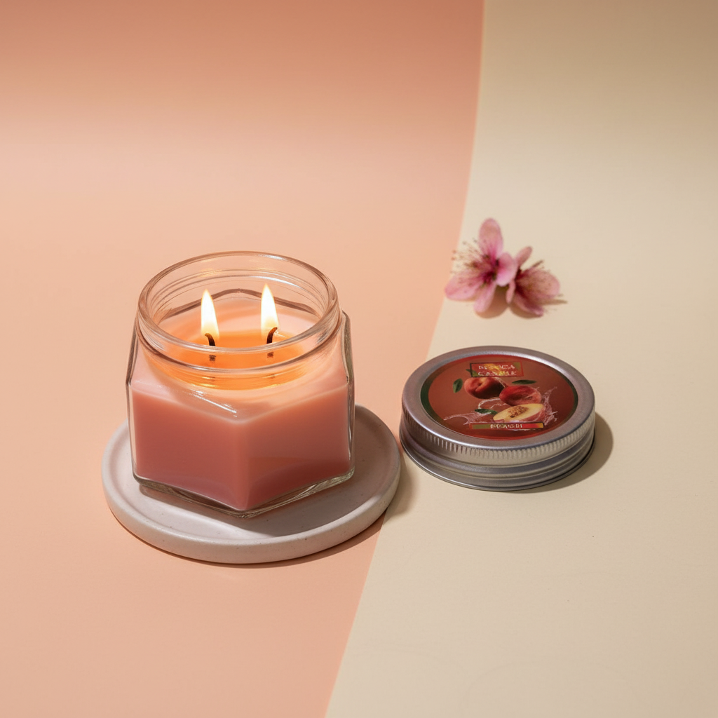 شمع معطر رونیکا مدل شش ضلعی رایحه PEACH (هلو)