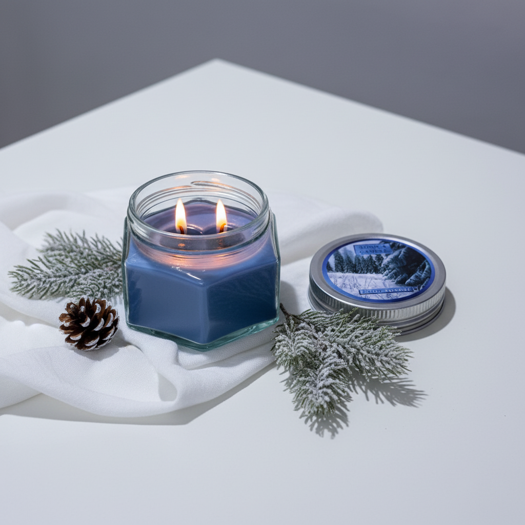 شمع معطر رونیکا مدل شش ضلعی رایحه SNOW FOREST (جنگل رفی)