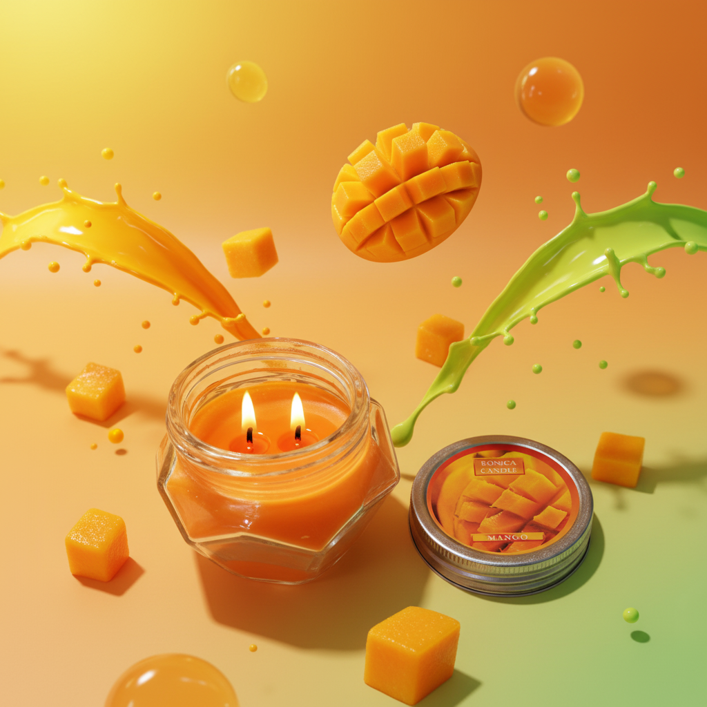 شمع معطر رونیکا مدل الماسی رایحه MAMGO (انبه)