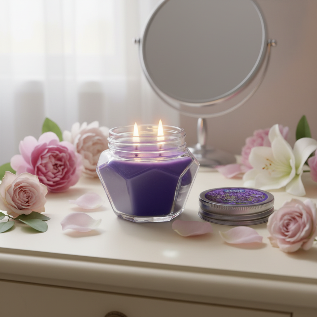 شمع معطر رونیکا مدل الماسی رایحه LAVENDER (لوندر)