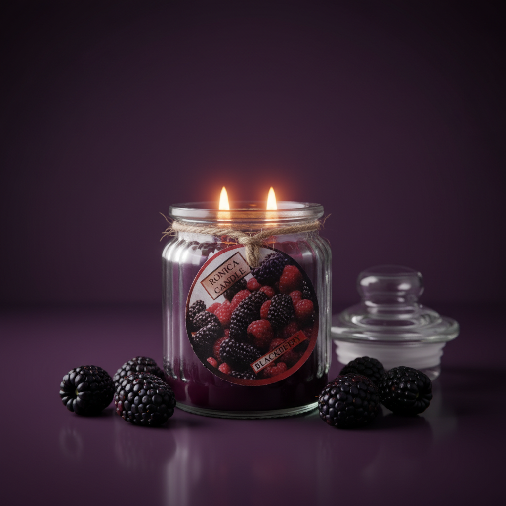شمع معطر رونیکا مدل عسلی رایحه BLACKBERRY (شاتوت)