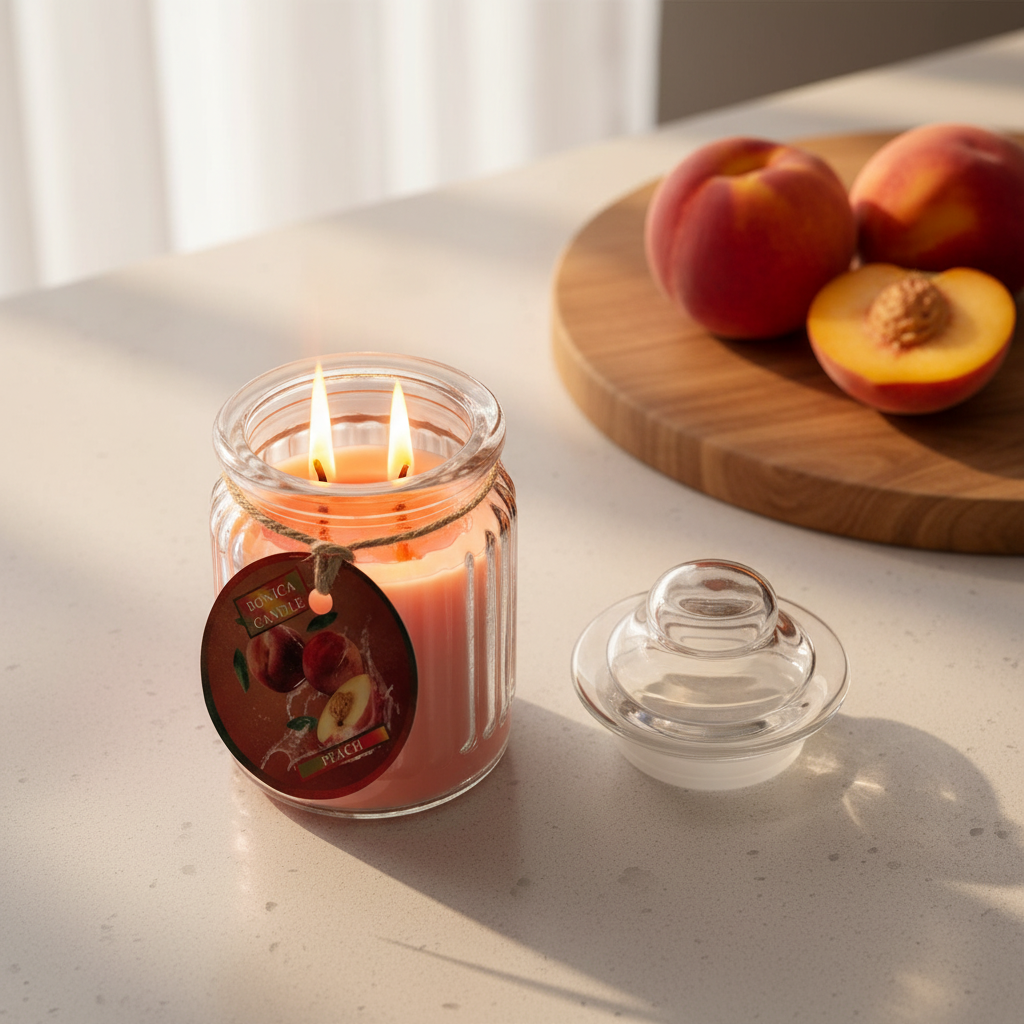 شمع معطر رونیکا مدل عسلی رایحه PEACH (هلو)