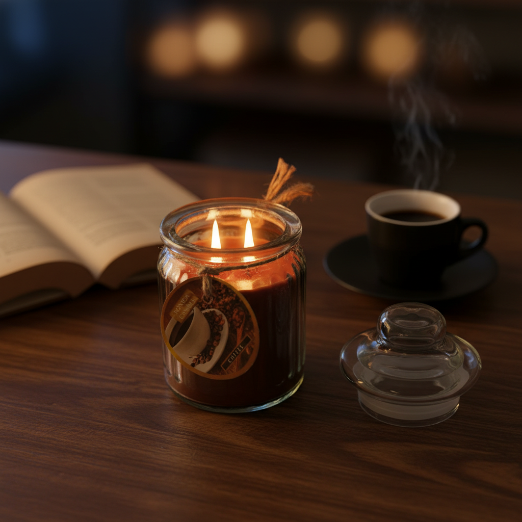 شمع معطر رونیکا مدل عسلی رایحه COFFEE (قهوه)