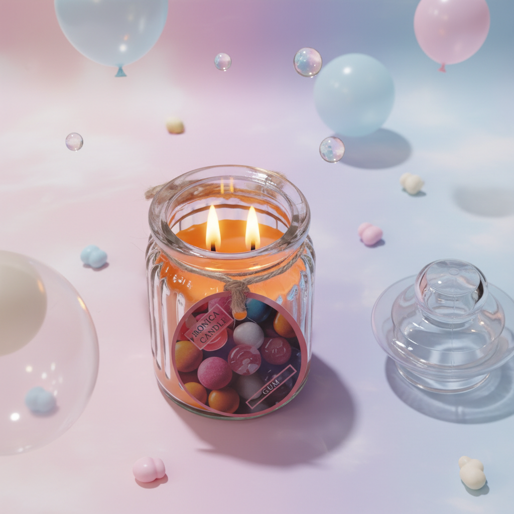 شمع معطر رونیکا مدل عسلی رایحه GUM (آدامس)